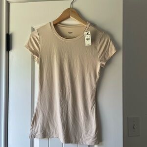 NWT Express light sand beige stretch t-shirt small